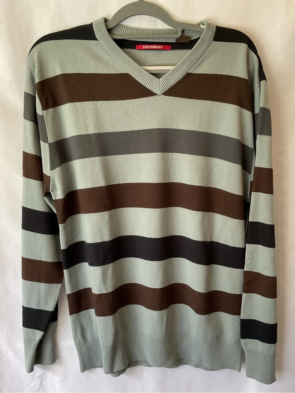 Unionbay Men's V-Neck Striped Sweater